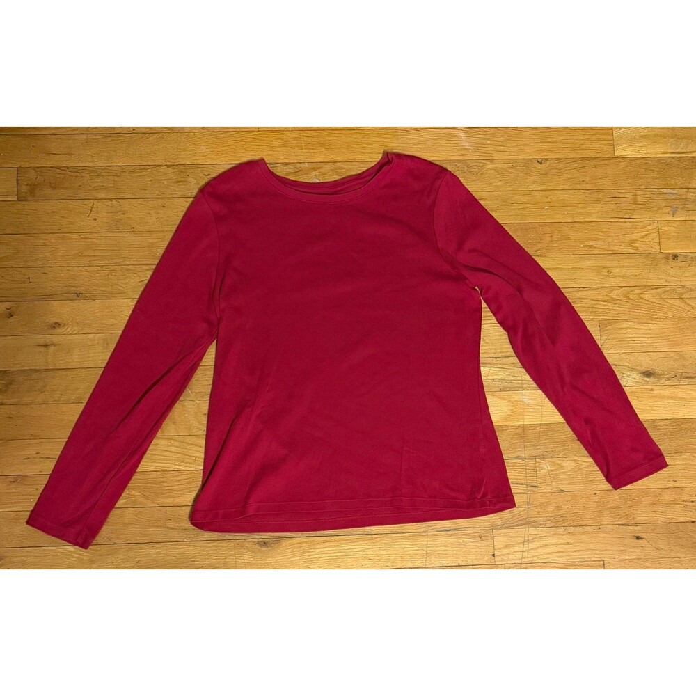 Pre Owned Talbots Women Red Long Sleeve T-Shirt Size XL